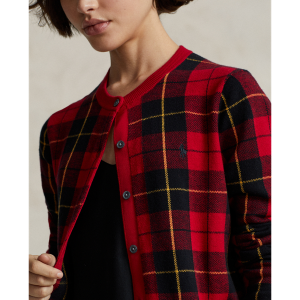 Plaid Cotton Wool Cardigan for Women Ralph Lauren UK