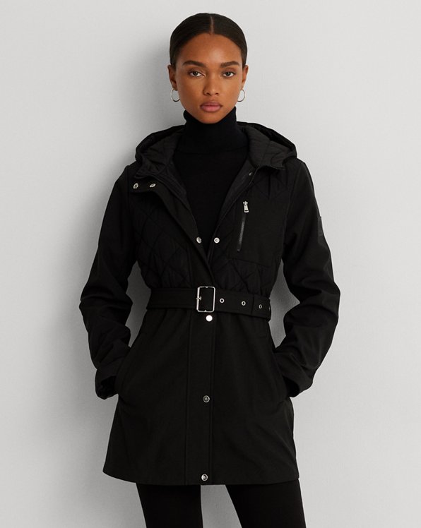 Belted Quilted Hooded Jacket