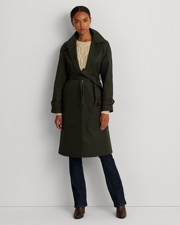 Belted Cotton-Blend Trench Coat