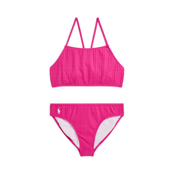 Maillot bain 2 pièces torsadé jacquard