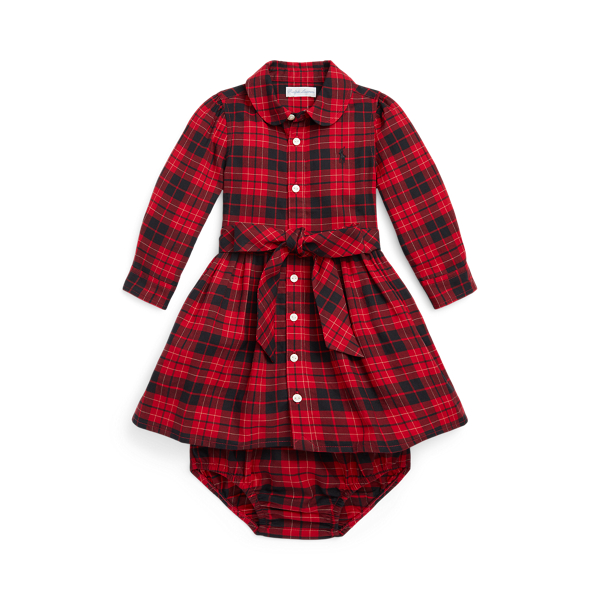 Robe écossaise en coton et bloomer
