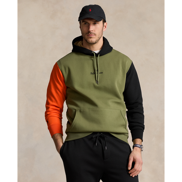 Logo Color-Blocked Double-Knit Hoodie