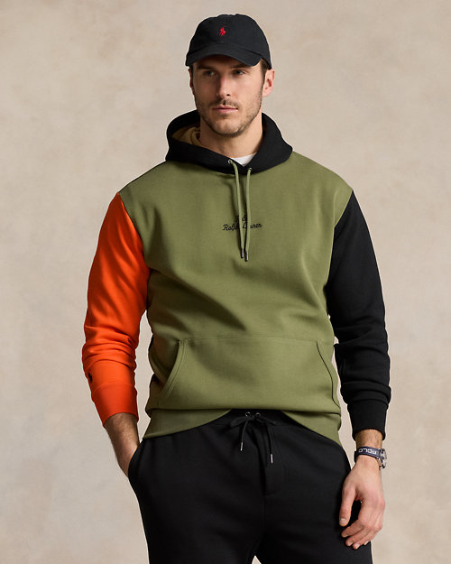 Logo Color-Blocked Double-Knit Hoodie