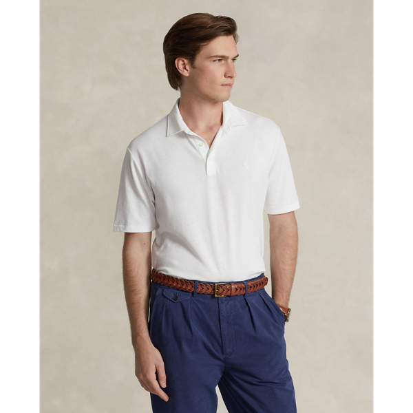 Classic Fit Cotton-Linen Mesh Polo Shirt