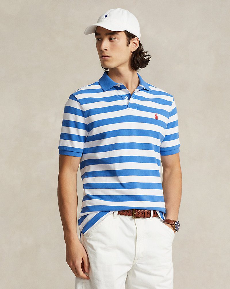 Custom Slim Fit Striped Mesh Polo Shirt Polo Ralph Lauren 1