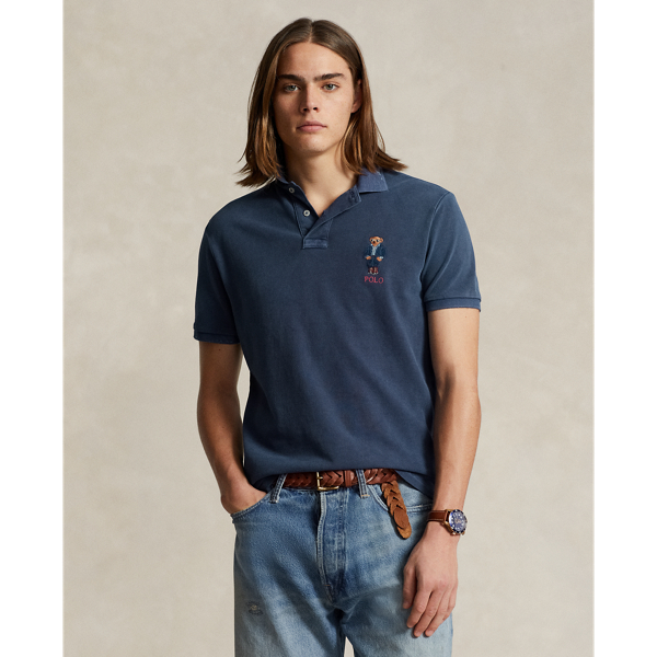 Custom-Slim-Fit Poloshirt mit Polo Bear