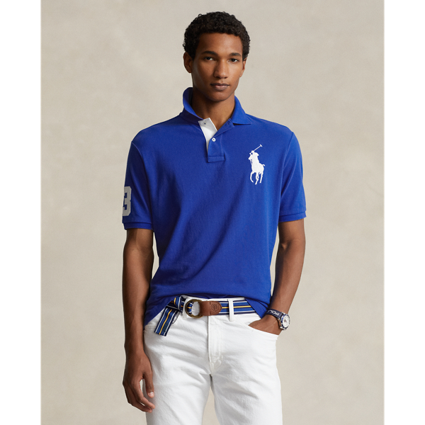 Custom Slim Fit Big Pony Mesh Polo Shirt