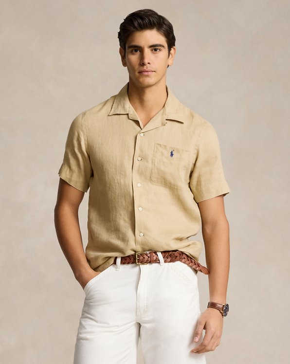 Camicia sahariana in lino Classic-Fit