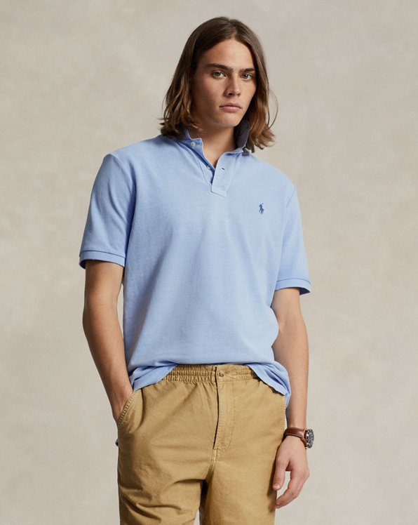 Classic Fit Garment-Dyed Mesh Polo Shirt