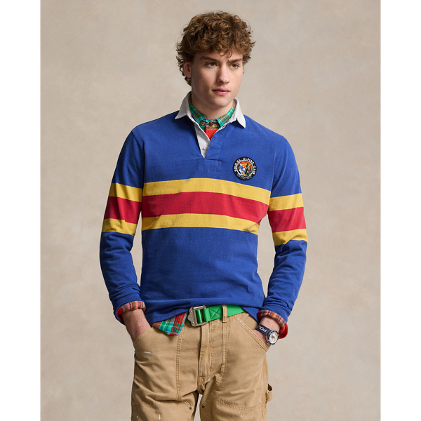 Classic Fit Striped Jersey Rugby Shirt