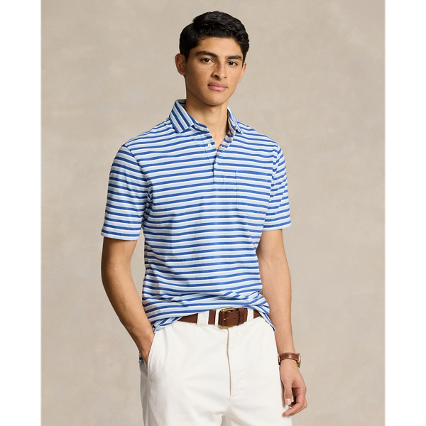 Alpine Blue Multi Classic Fit Cotton-Linen Polo Shirt Polo Ralph Lauren 1