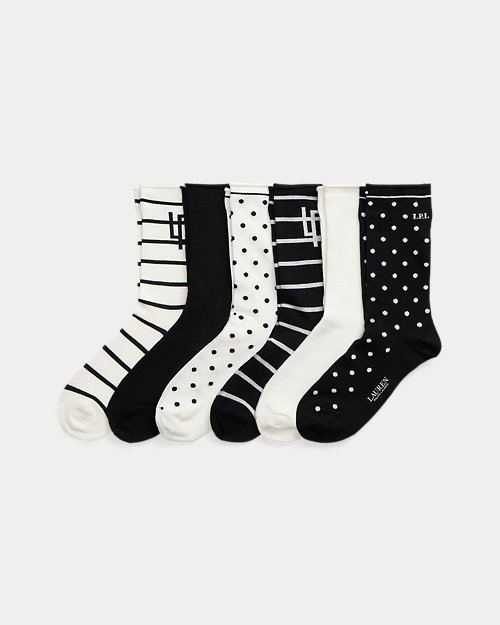 Patterned Stretch Roll-Top Sock 6-Pack