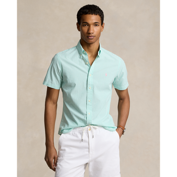 Custom Fit Striped Seersucker Shirt Polo Ralph Lauren 1