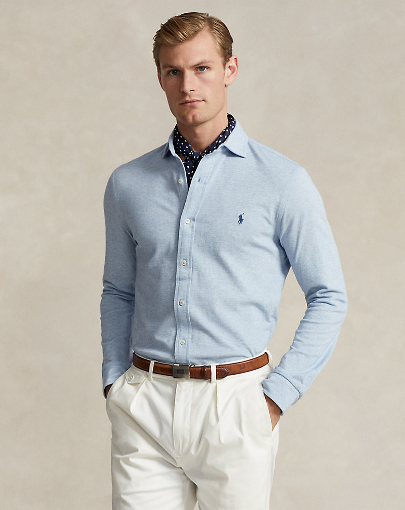 Jacquard-Textured Mesh Shirt Polo Ralph Lauren 1