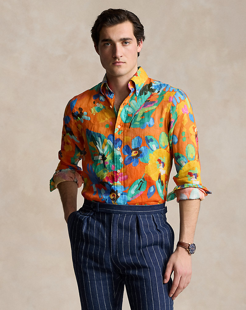 Classic Fit Floral-Print Linen Shirt Polo Ralph Lauren 1