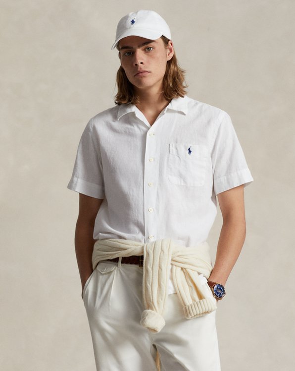 Classic Fit Linen-Cotton Camp Shirt