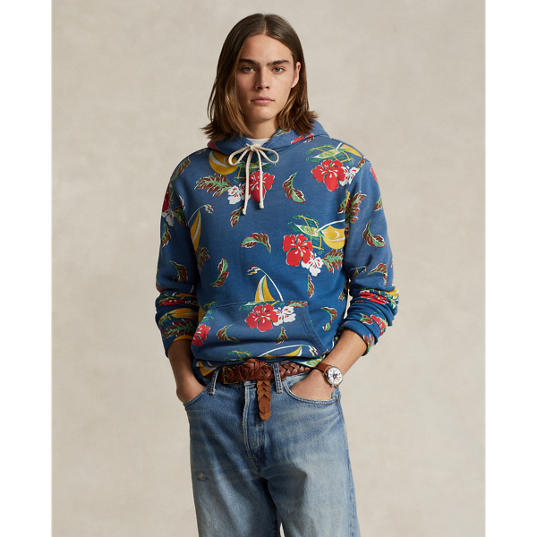 Sailboat-Floral Fleece Hoodie