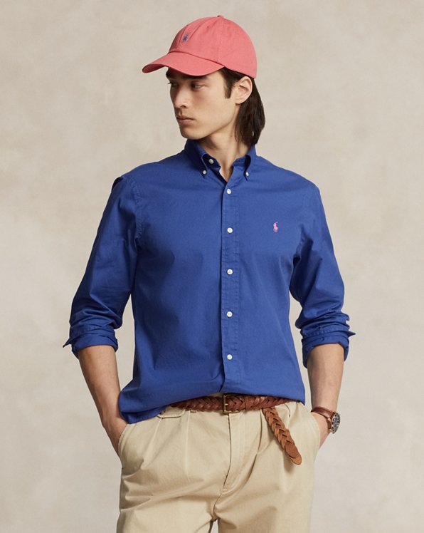 Slim Fit Garment-Dyed Twill Shirt