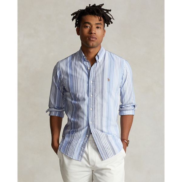 Slim fit clearance striped oxford shirt