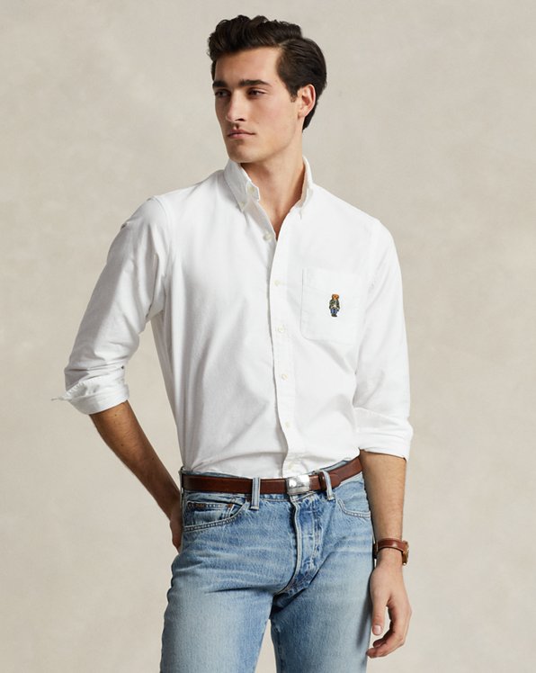 Custom-Fit Oxfordhemd mit Polo Bear