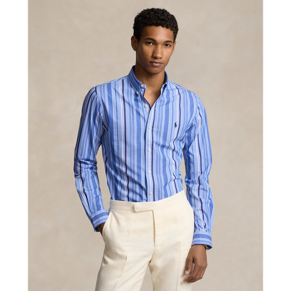 Ralph Lauren POLO RALPH LAUREN SLIM STRTCH long sleeve cotton striped shirt women's size M /eaa524042