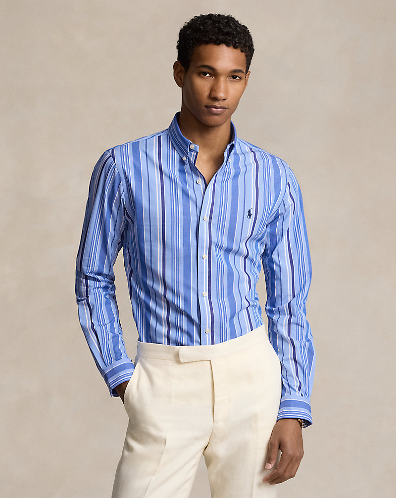 Slim Fit Striped Stretch Poplin Shirt Polo Ralph Lauren 1