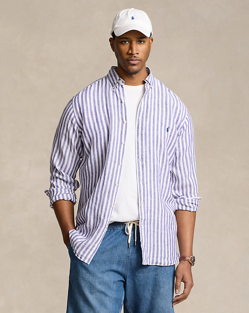 Striped Linen Shirt Big & Tall 1