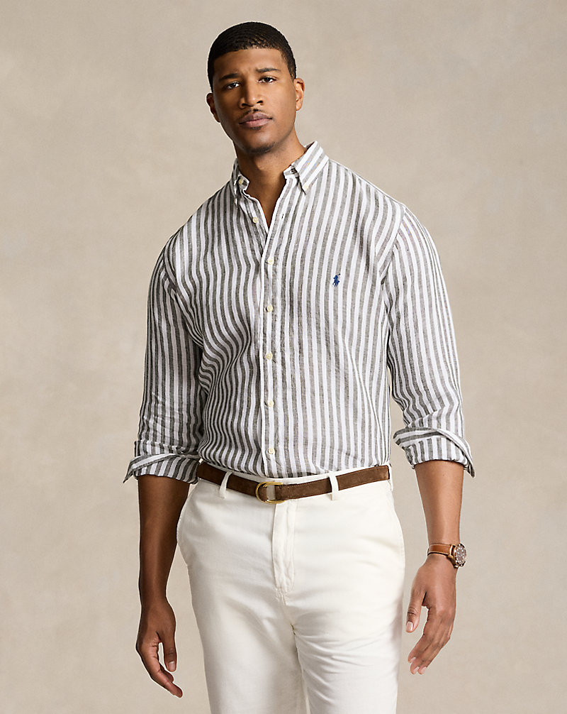 Striped Linen Shirt Big & Tall 1