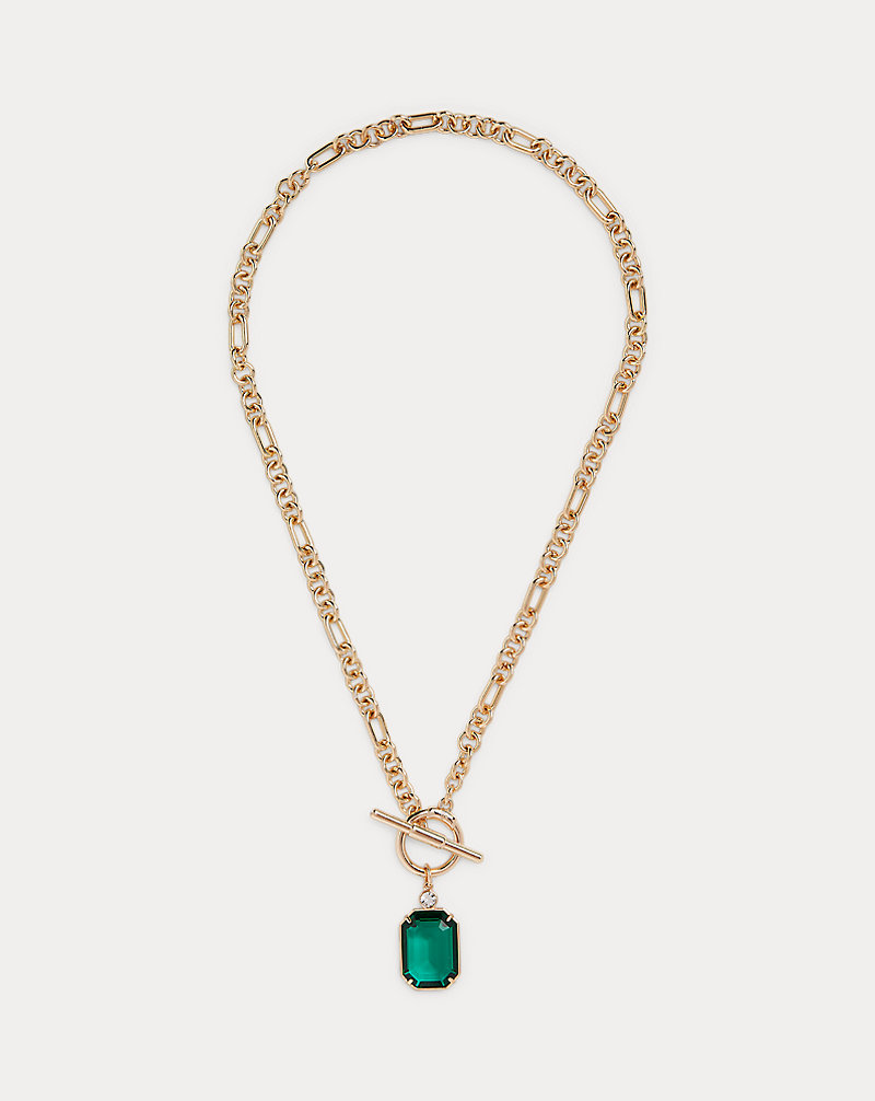 Stone &amp; Crystal Pendant Necklace Lauren 1