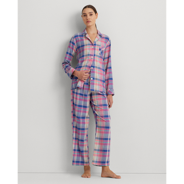 Checked Plaid Brushed Twill Sleep Set