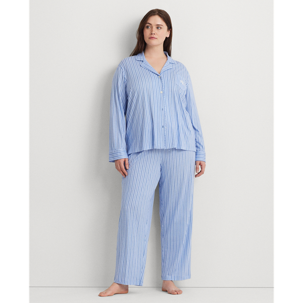 Striped Cotton-Blend Jersey Sleep Set