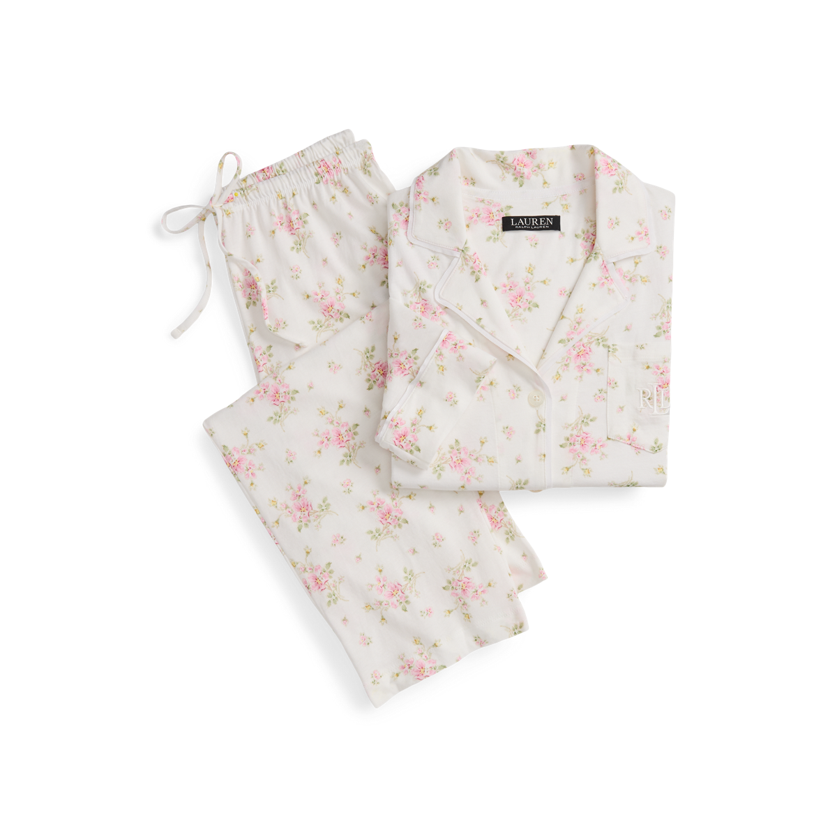Floral Cotton-Blend Jersey Sleep Set