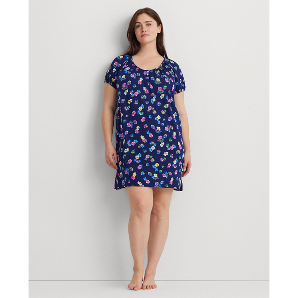 Floral Cotton-Blend-Jersey Nightgown