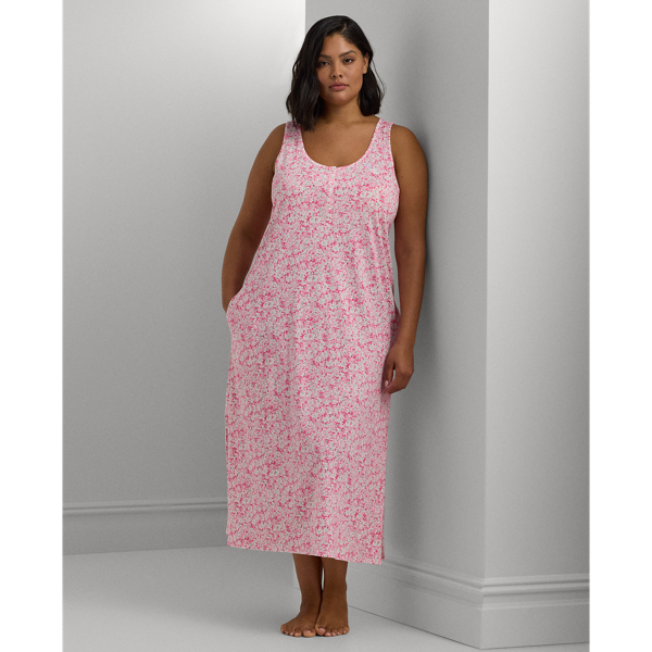 Floral Jersey Sleeveless Nightgown