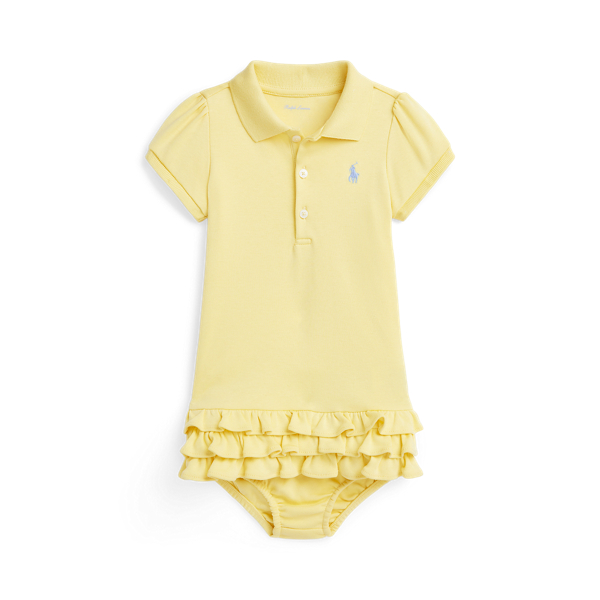 Ruffled Cotton Polo Dress and Bloomer Baby Girl 1