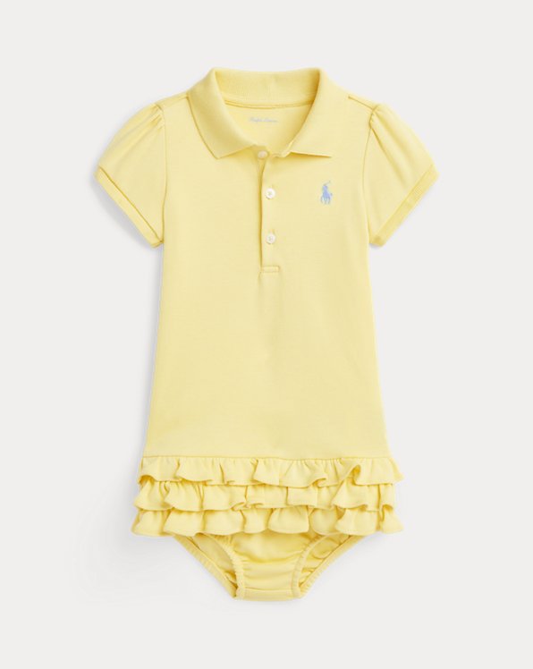 Ruffled Cotton Polo Dress and Bloomer
