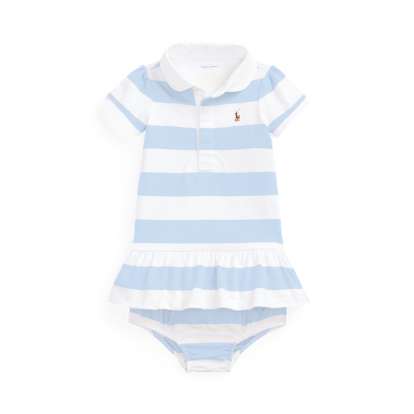 Striped Cotton Rugby Dress and Bloomer Baby Girl 1