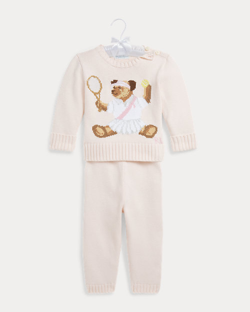Polo Bear Cotton Sweater & Pant Set