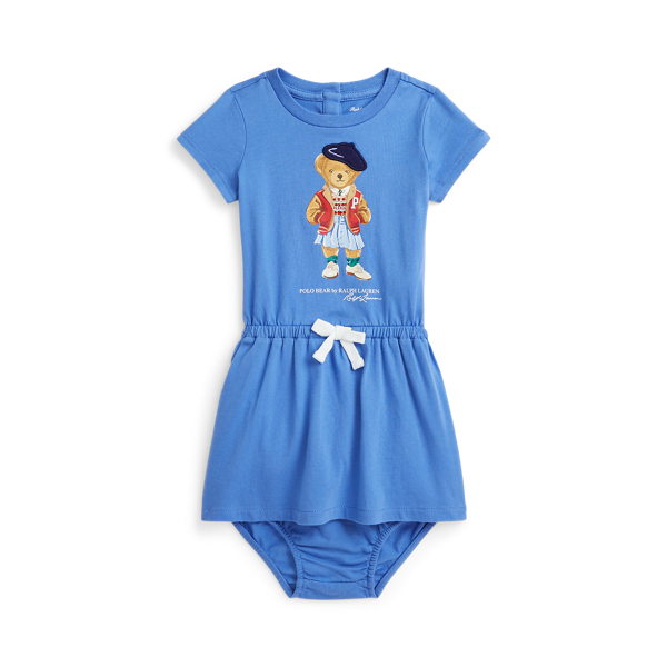 Jersey jurk en bloomer met Polo Bear