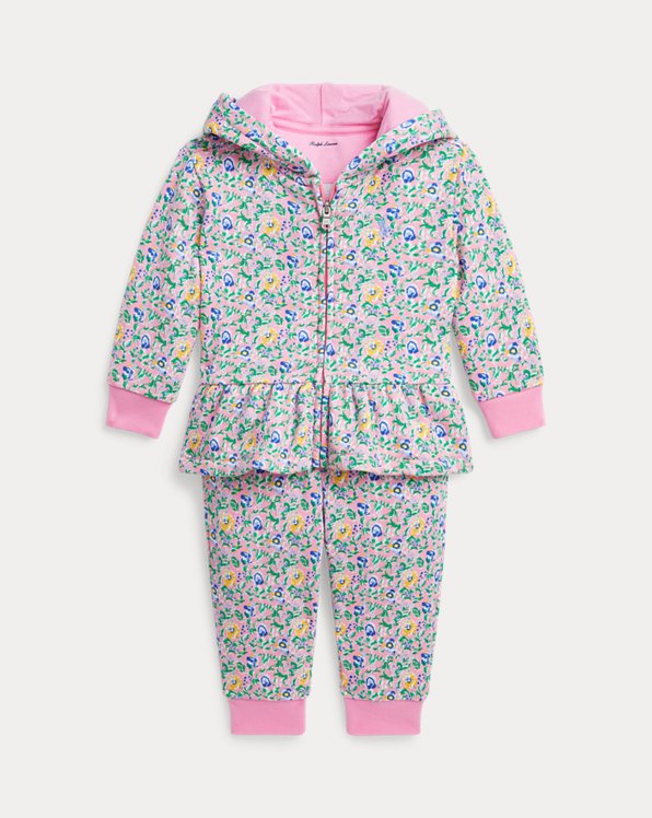 Floral Terry Hoodie & Jogger Pant Set