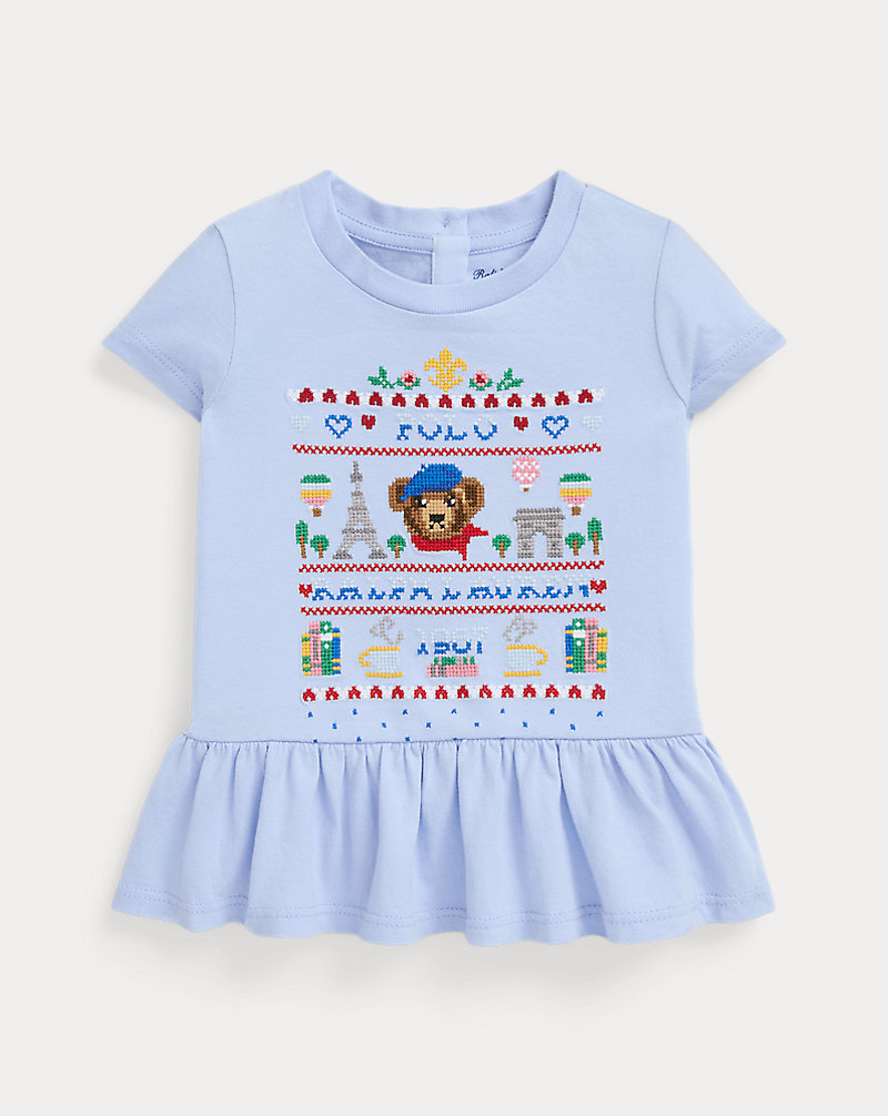 Schößchen-T-Shirt mit Polo Bear Baby-Mädchen 1