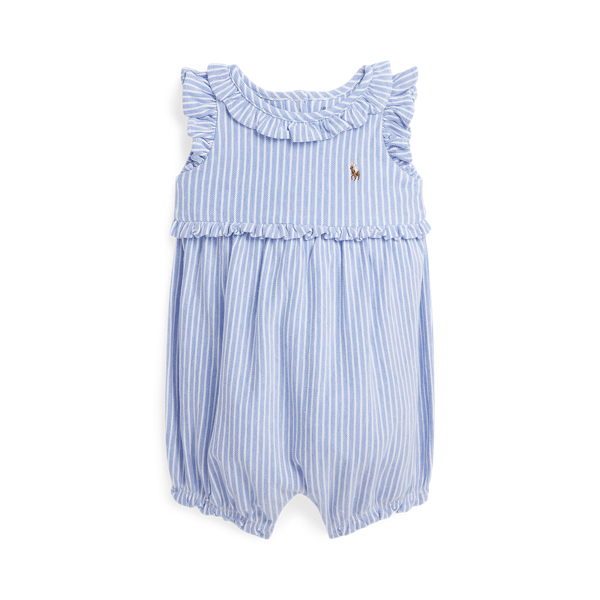 Striped Knit Oxford Bubble Shortall