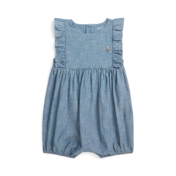 Chambray-Sommerstrampler in Indigo