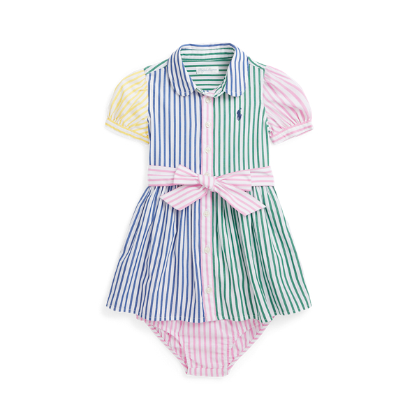 Striped Cotton Fun Shirtdress & Bloomer