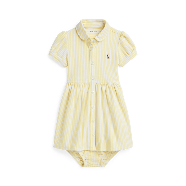 Striped Knit Oxford Shirtdress &amp; Bloomer