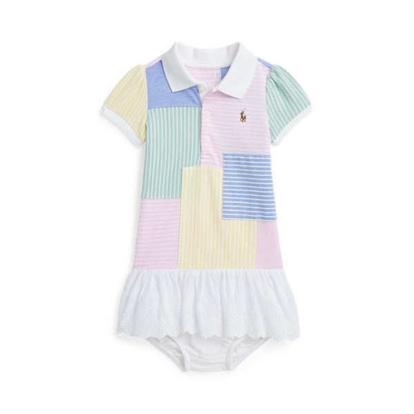 Patchwork Mesh Polo Dress &amp; Bloomer