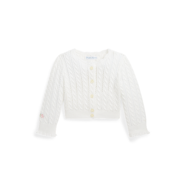 Cardigan tricot de coton pointelle