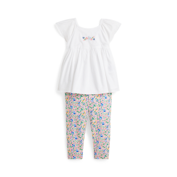 Floral Batiste Top & Jersey Legging Set Baby Girl 1