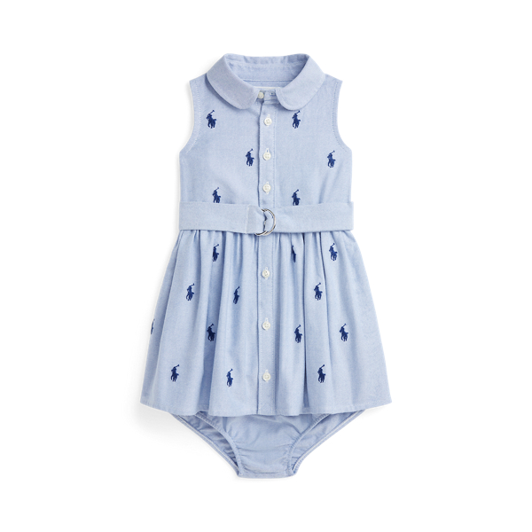 Belted Pony Oxford Shirtdress & Bloomer