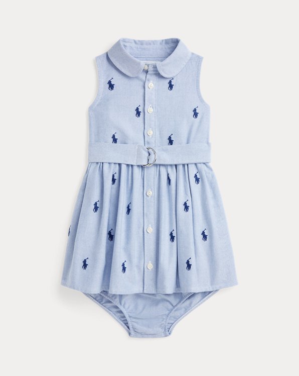 Belted Pony Oxford Shirtdress & Bloomer